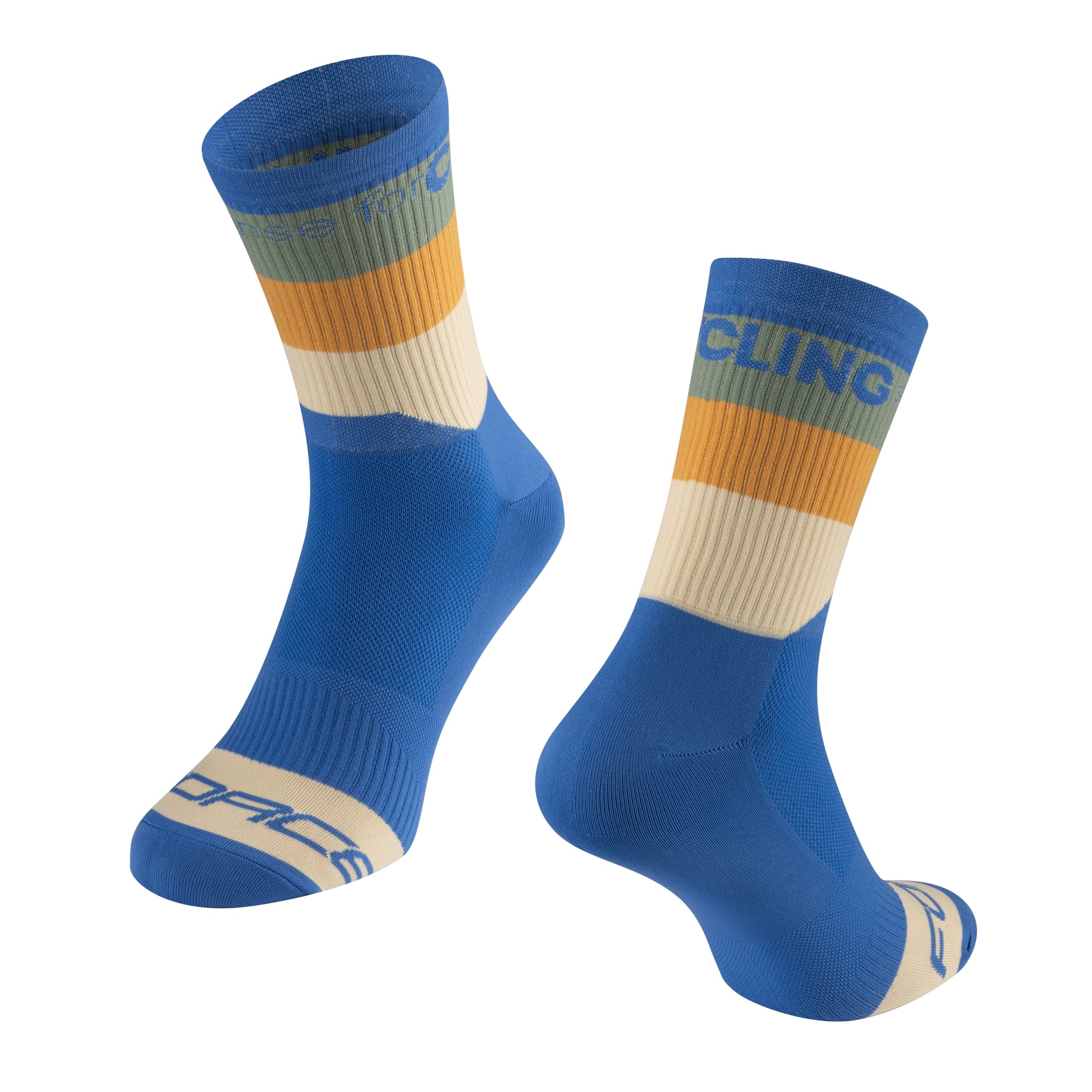 socks FORCE BLEND, blue-gr.-yellow S-M/36-41