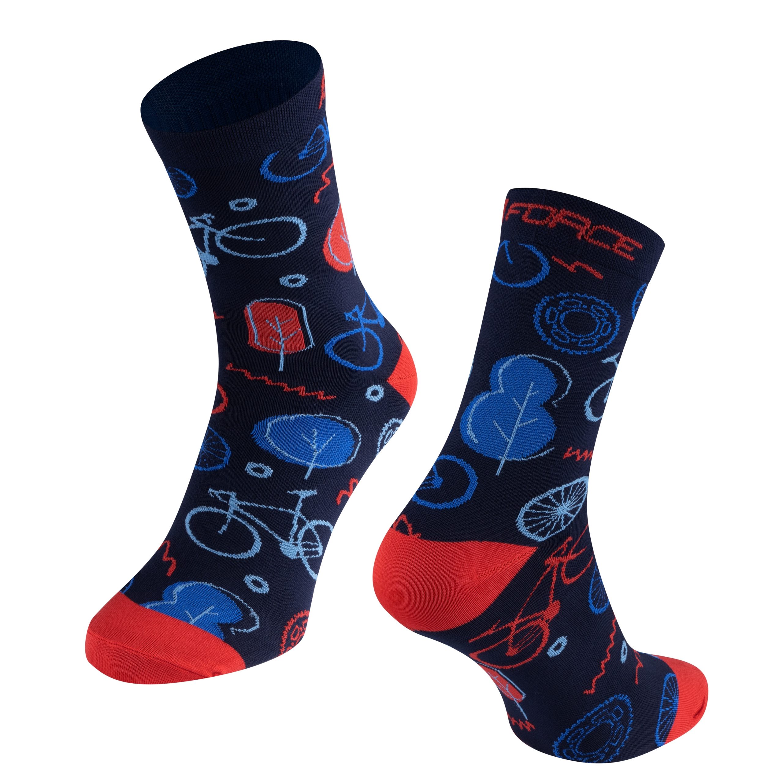 socks FORCE CRUISE, blue-red S-M/36-41