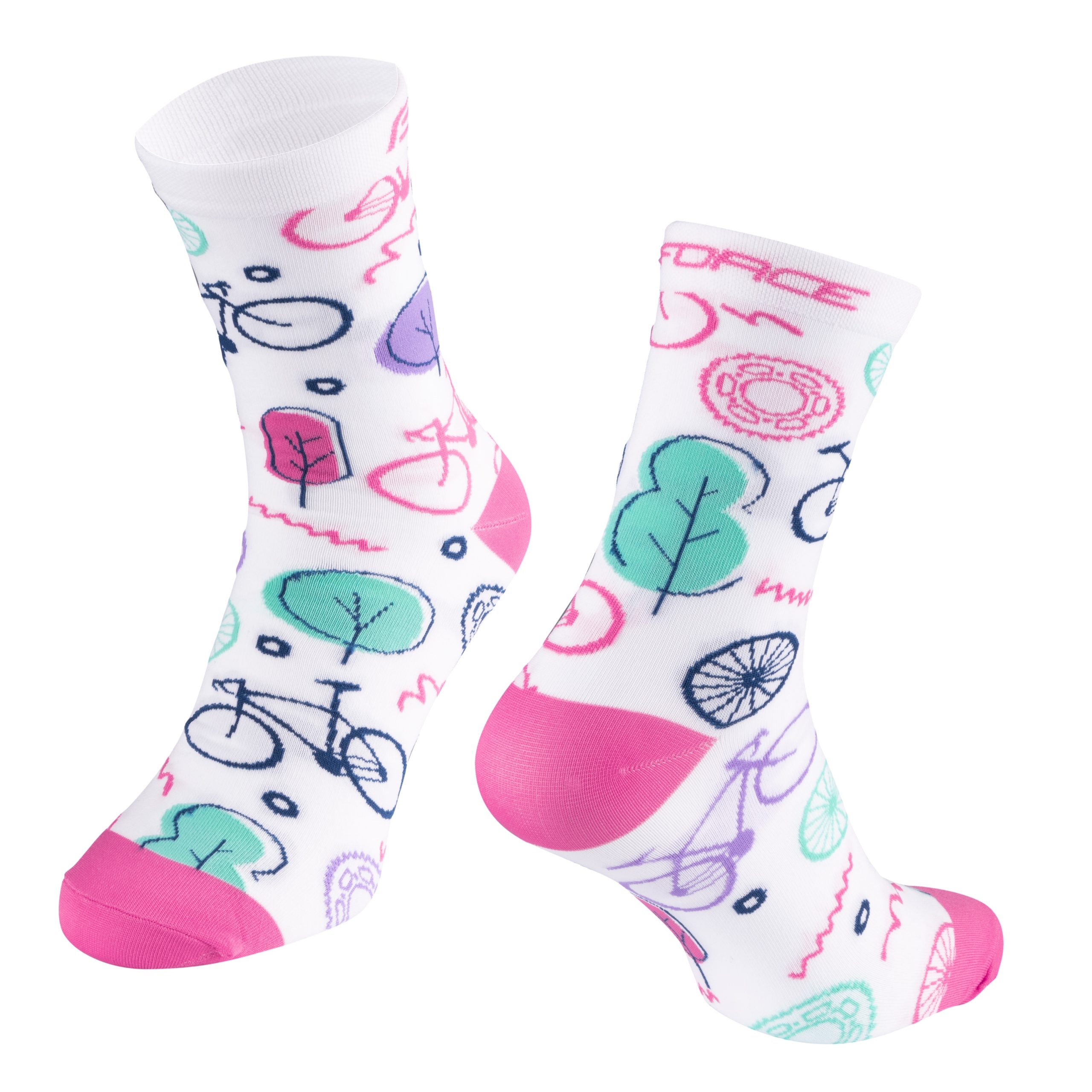 socks FORCE CRUISE, white-pink L-XL/42-46