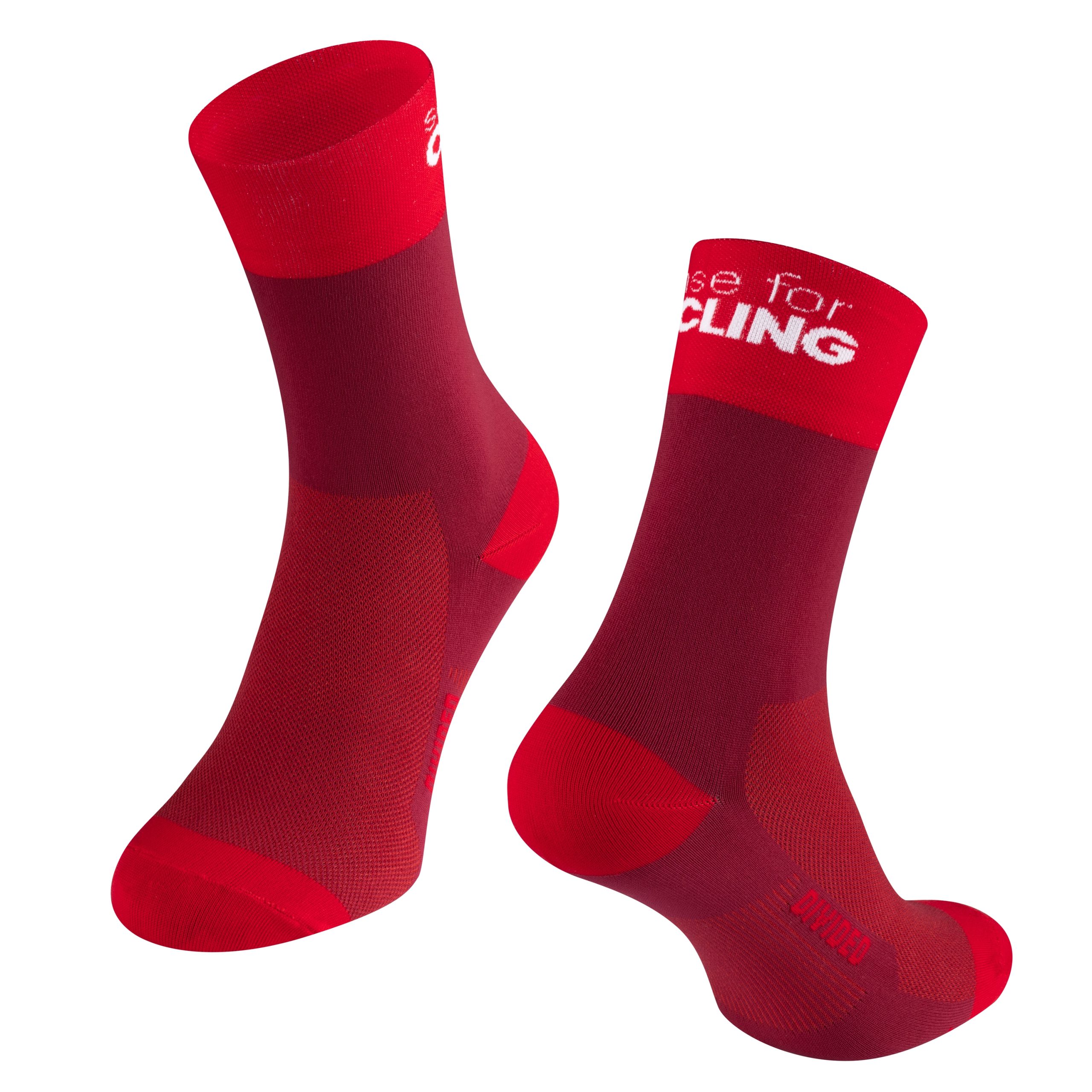 socks FORCE DIVIDED long, red S-M/36-41