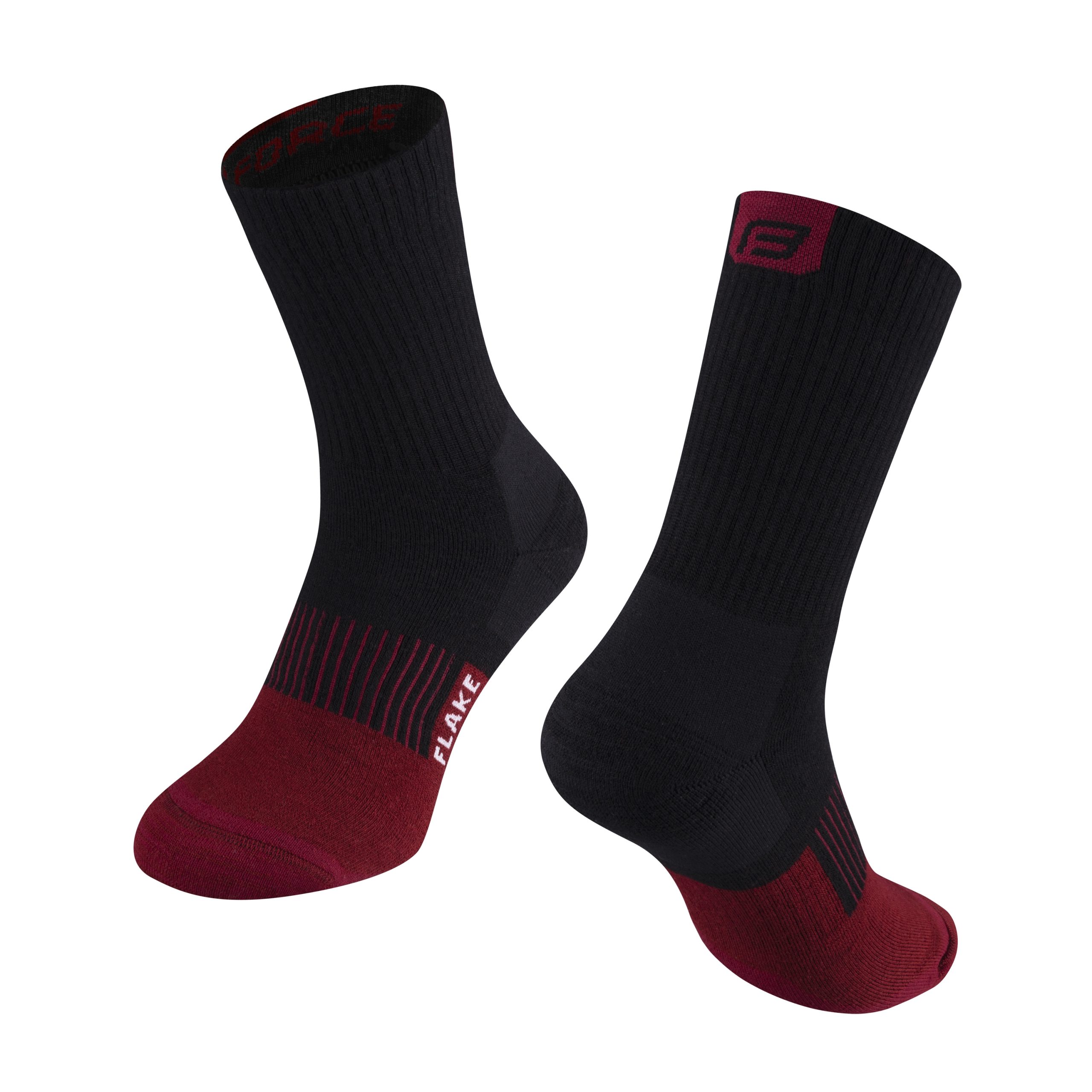 socks FORCE FLAKE, black-bordo L-XL/42-47