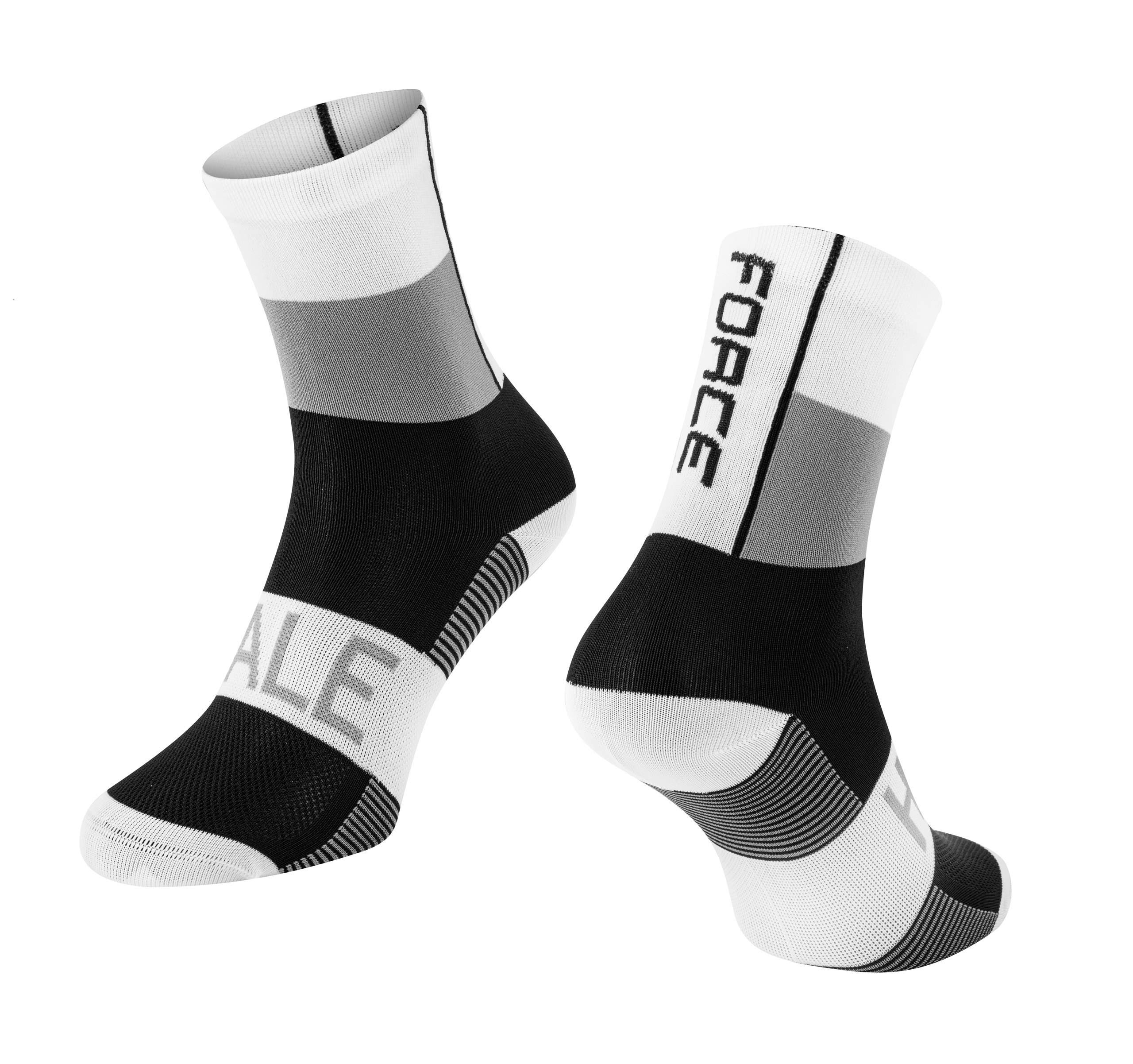 socks FORCE HALE, white-grey-black L-XL/42-47