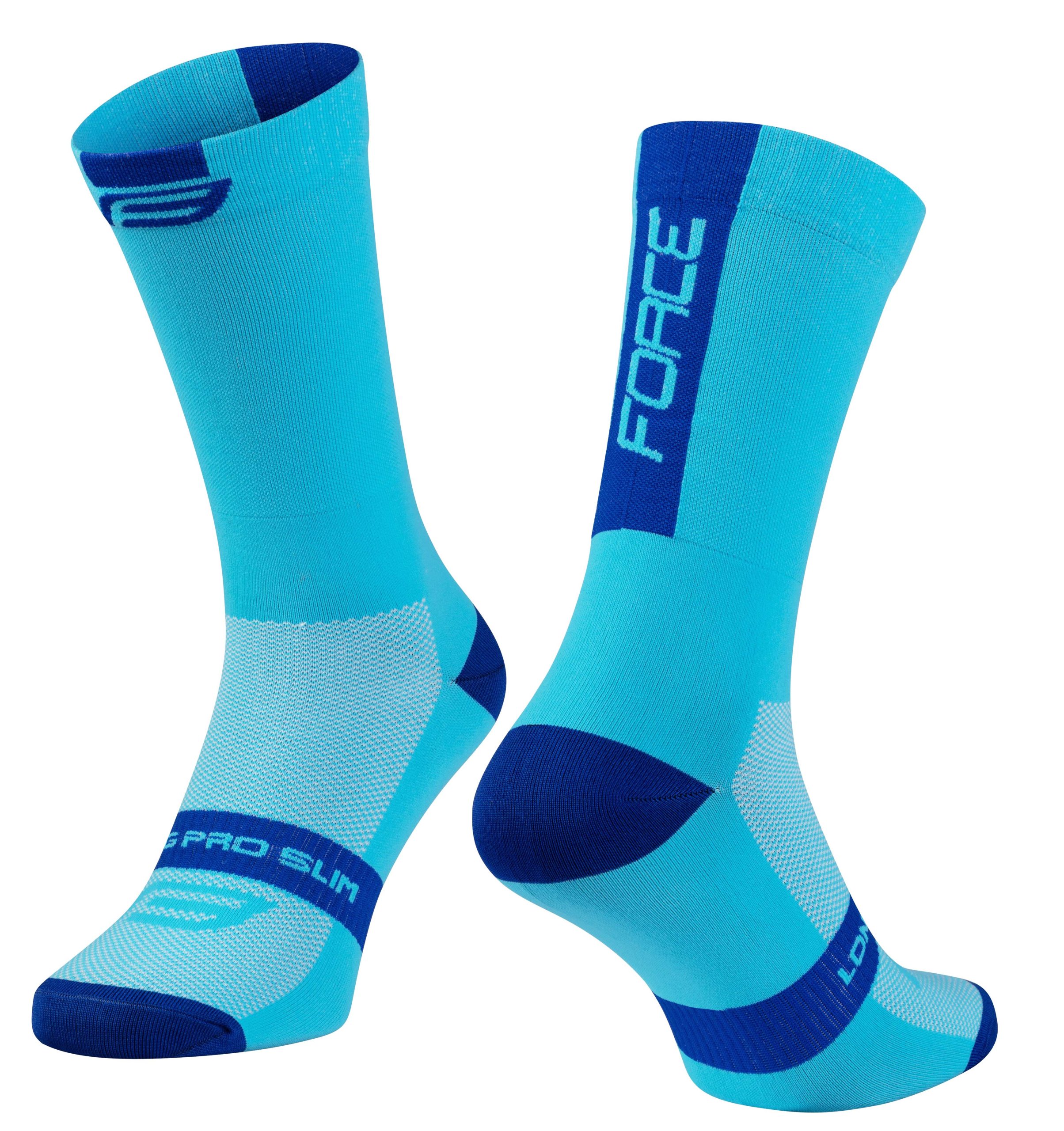 socks FORCE LONG PRO SLIM, blue L-XL/42-46