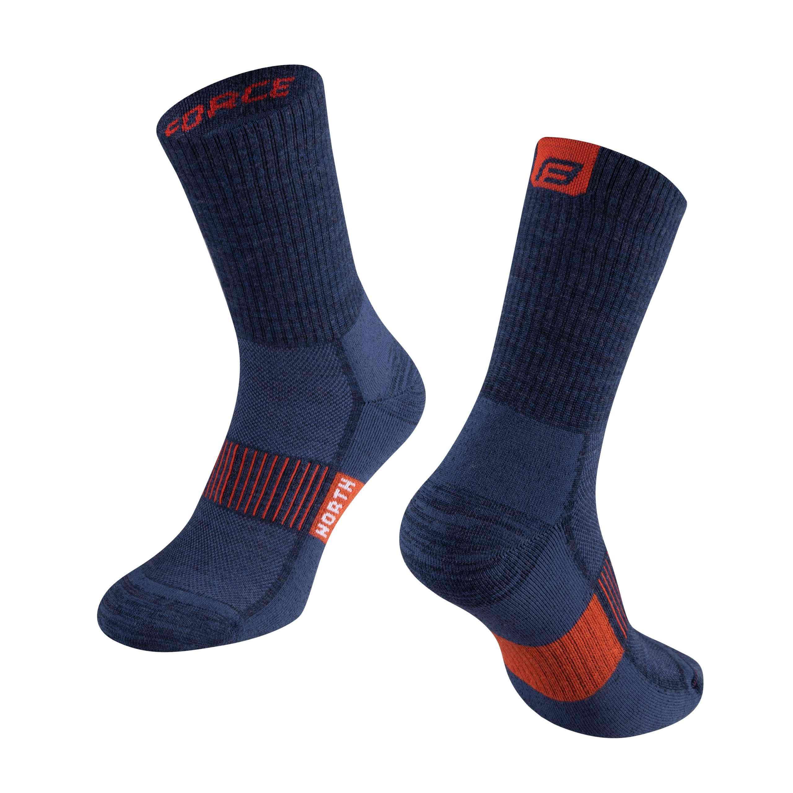 socks FORCE NORTH, blue-orange L-XL/42-47