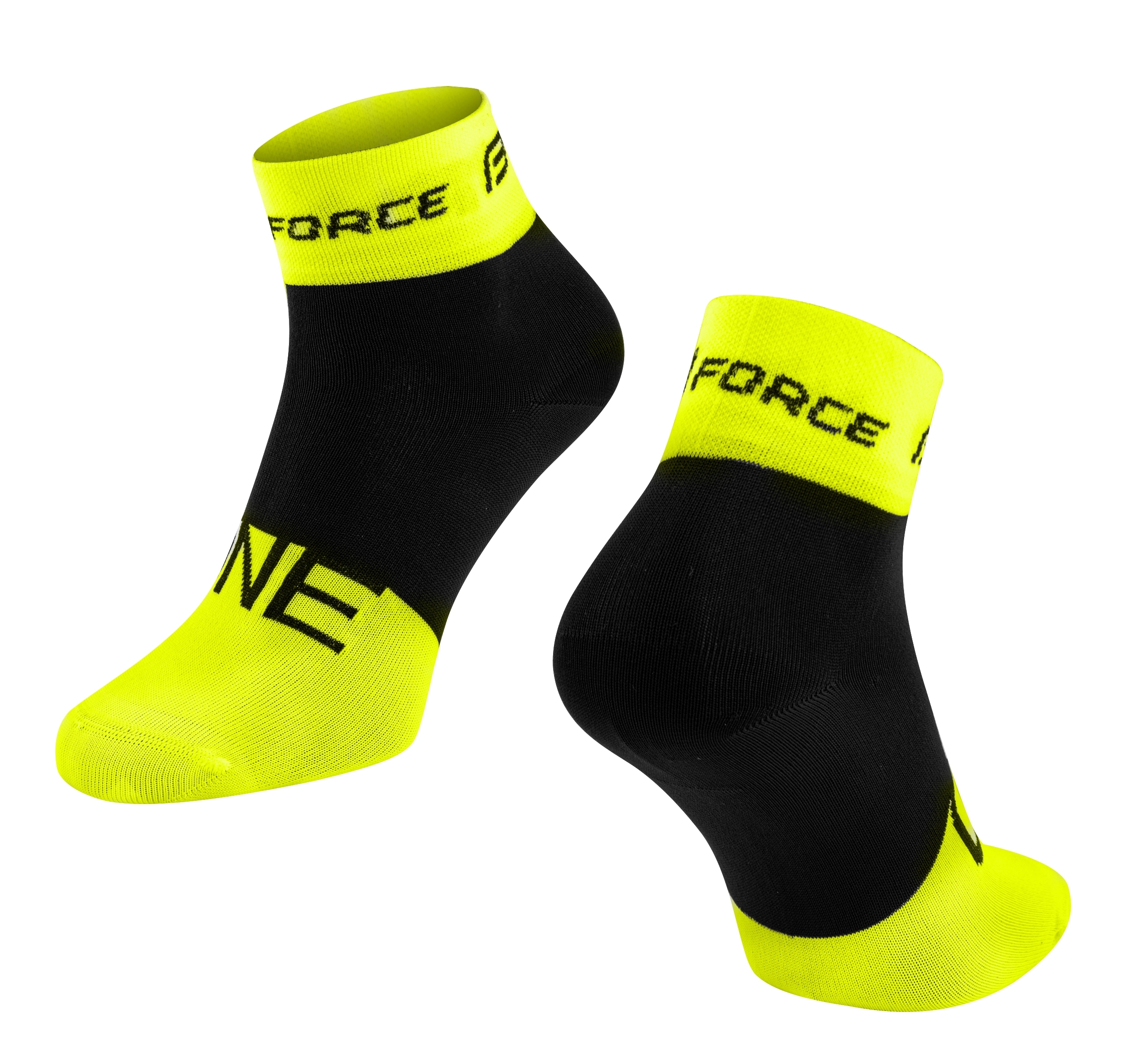 socks FORCE ONE, fluo-black L-XL/42-47