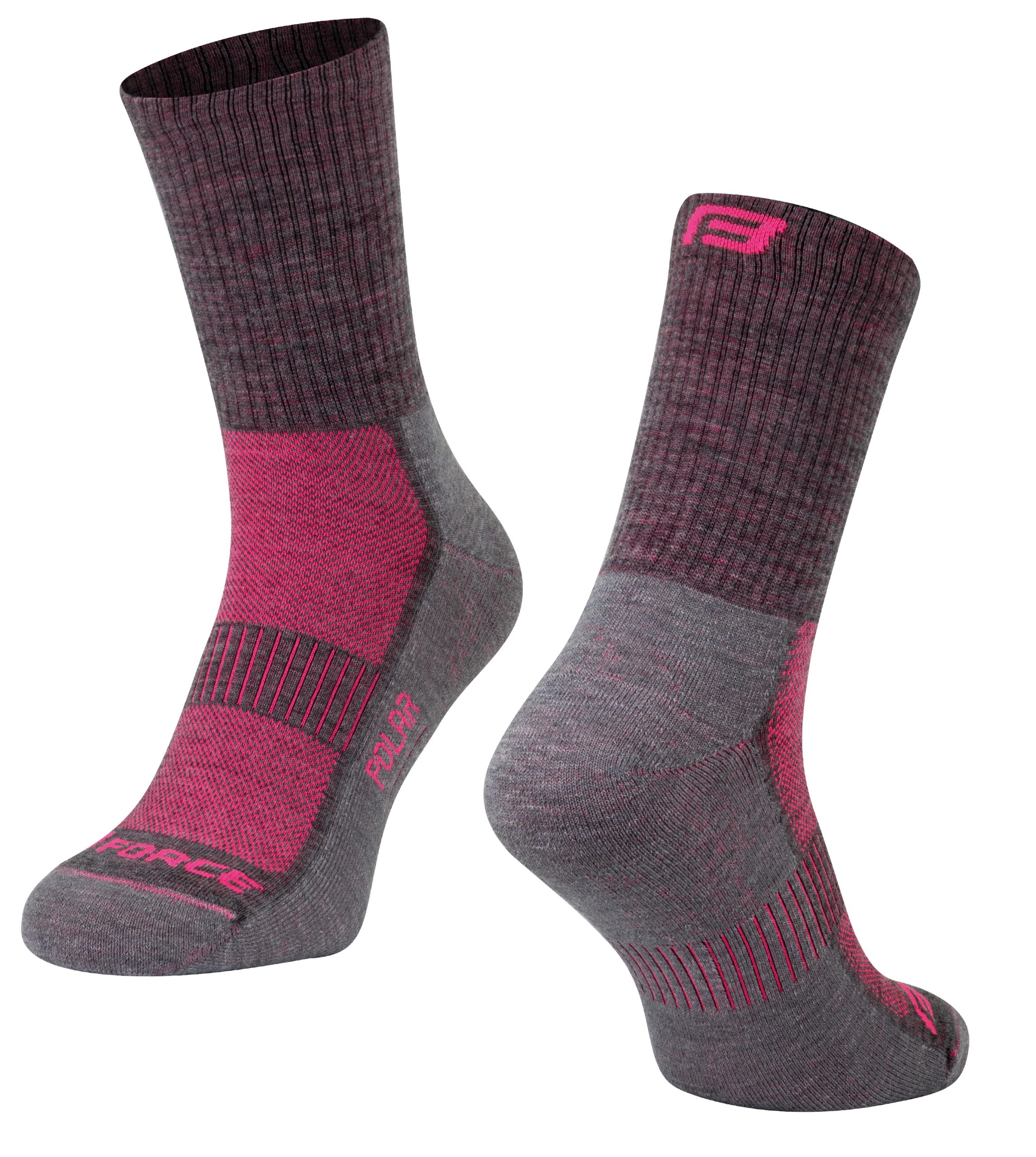 socks FORCE POLAR, grey-pink L-XL/42-47