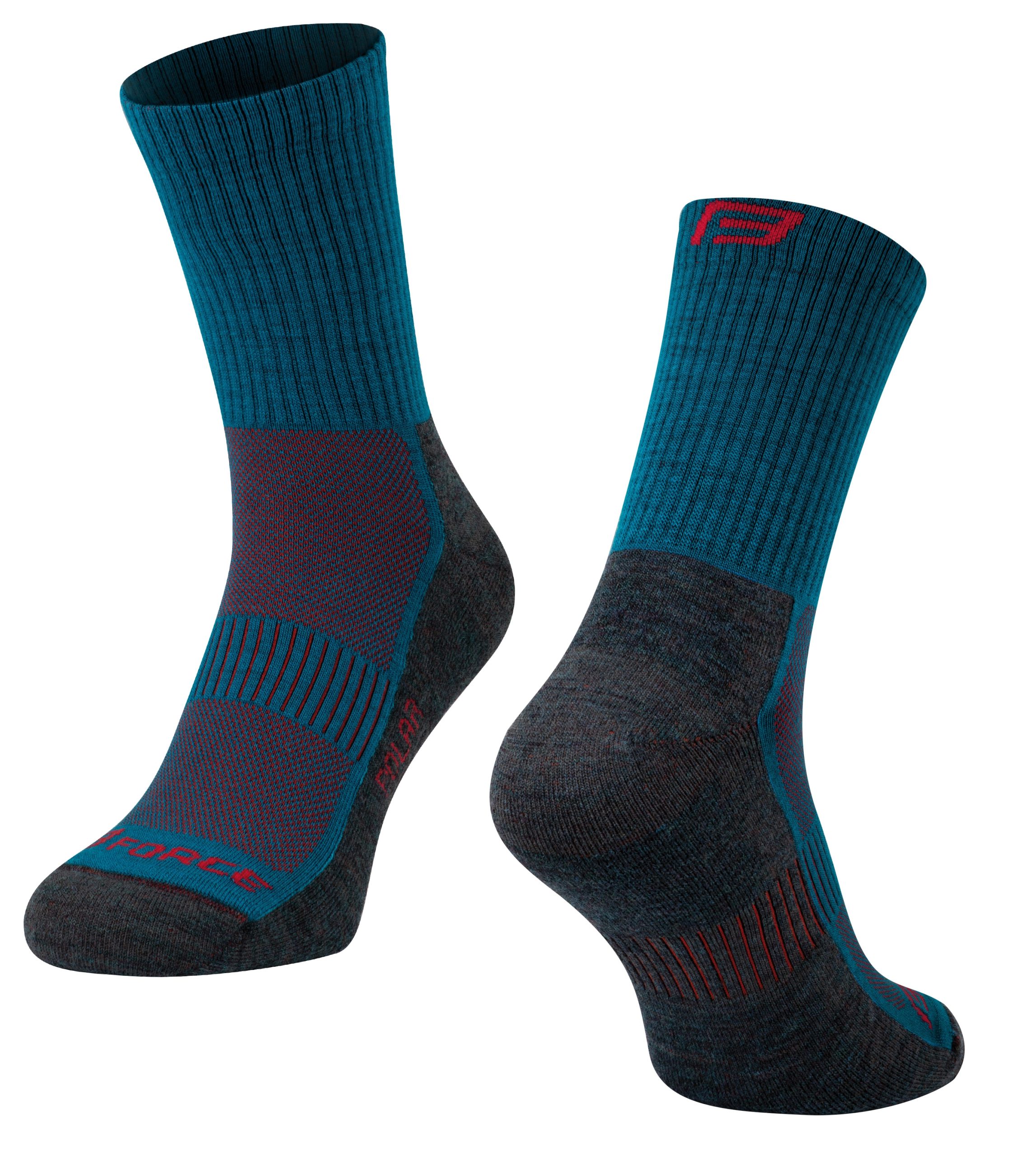 socks FORCE POLAR, turqoise-red S-M/36-41