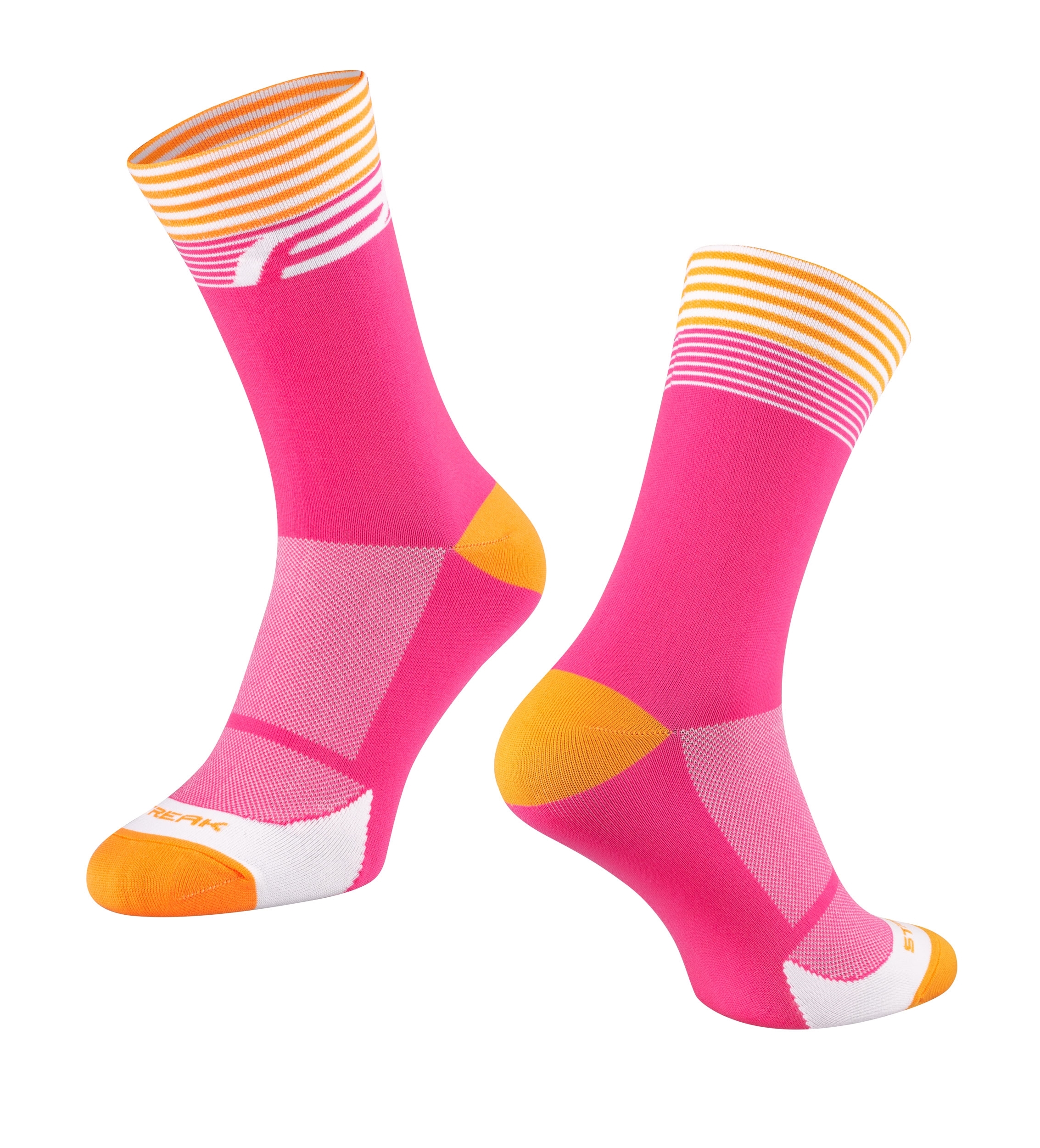 socks FORCE STREAK, pink-orange L-XL/42-46