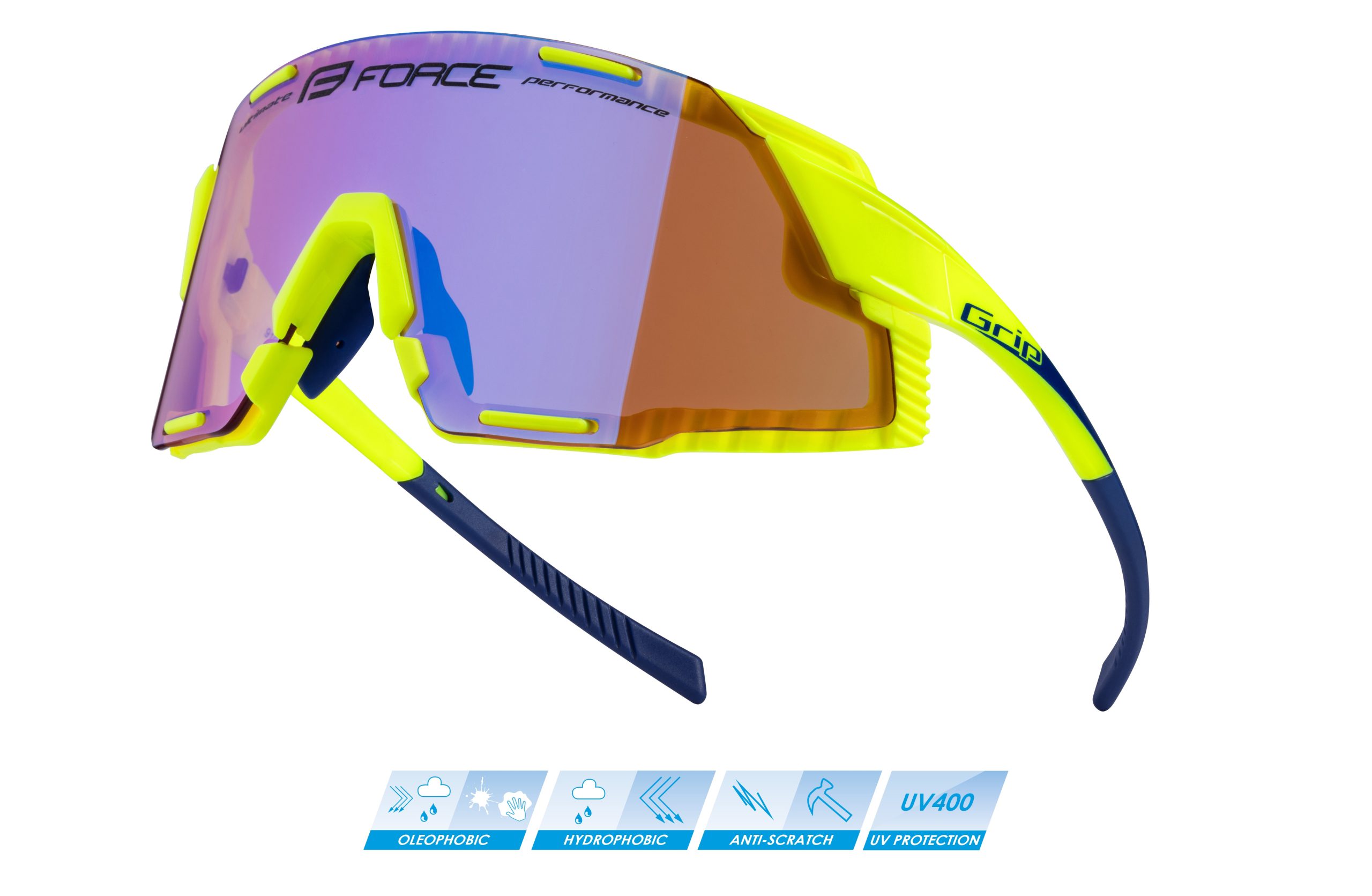 sunglasses F GRIP fluo, purple contrast lens