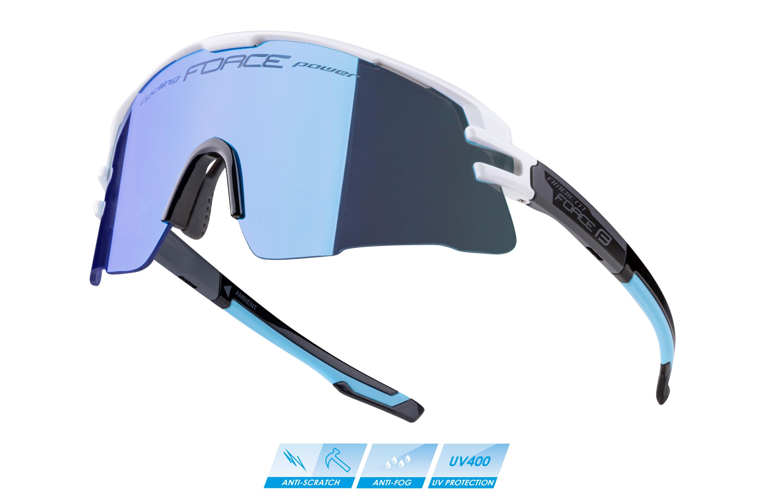 sunglasses FORCE AMBIENT,wh-gr-blk,blue mirr.lens