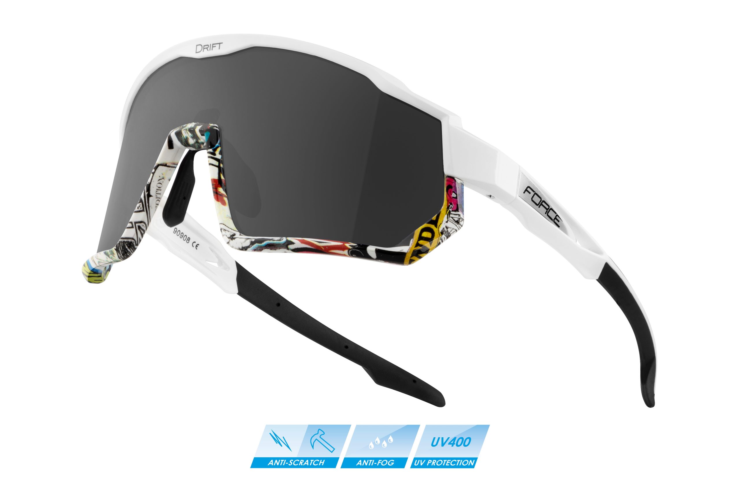 sunglasses FORCE DRIFT white-vivid,blk contr. lens