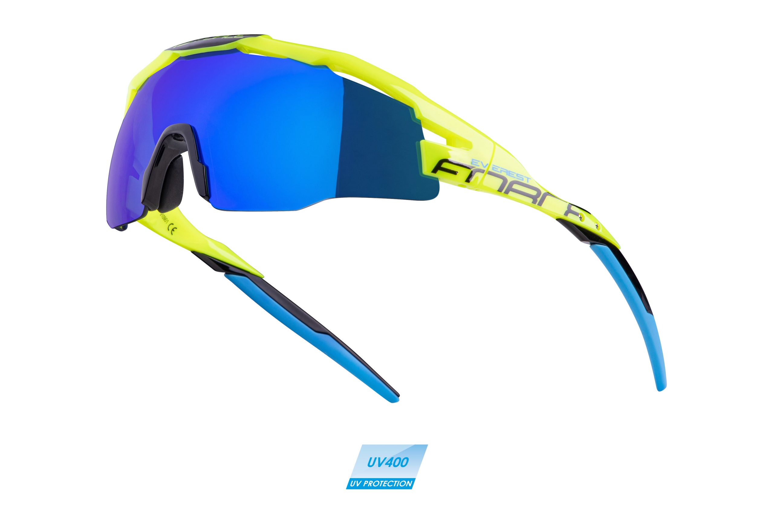 sunglasses FORCE EVEREST, fluo, blue mirror lens