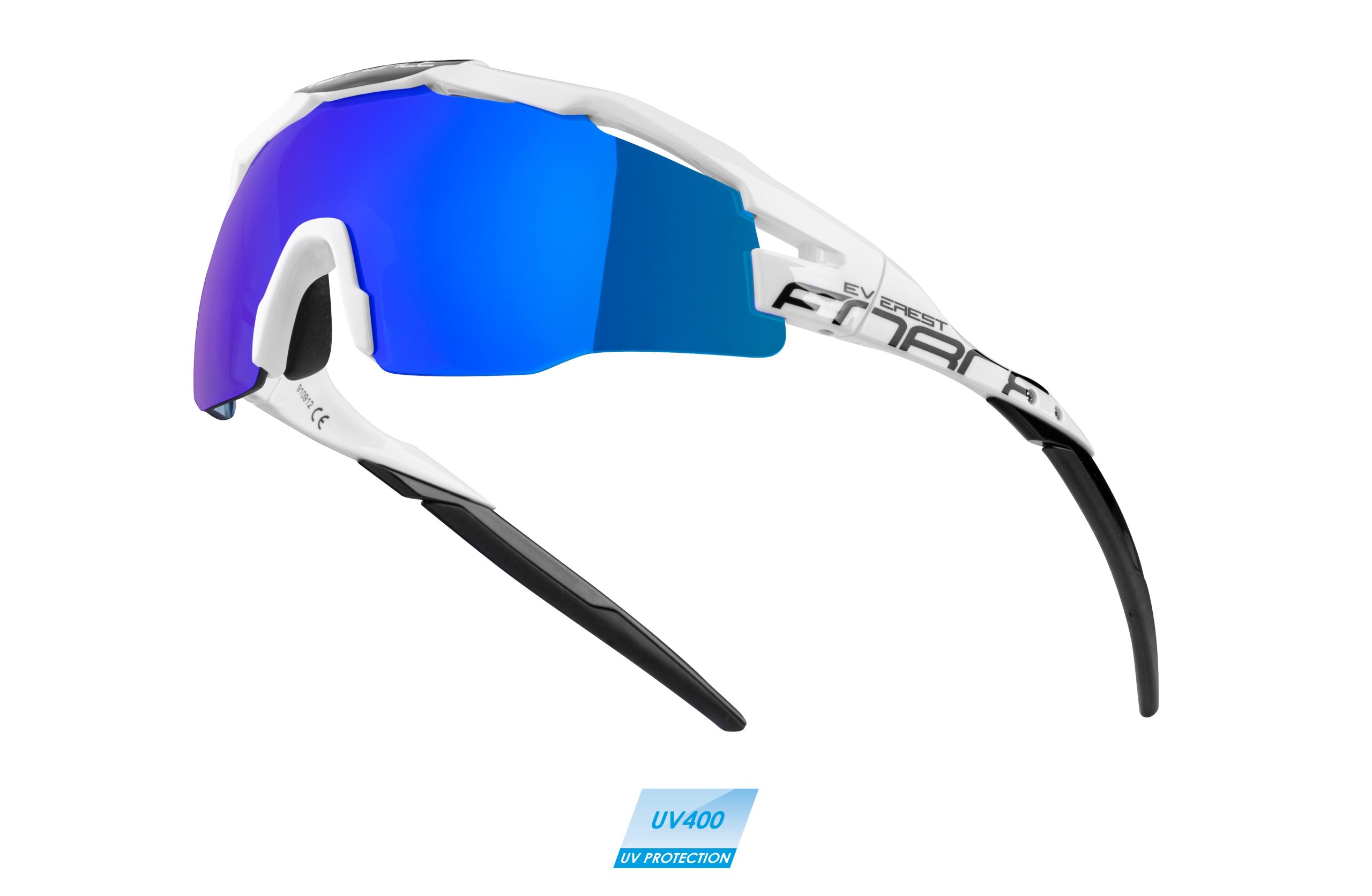 sunglasses FORCE EVEREST,white-bl,blue mirror lens