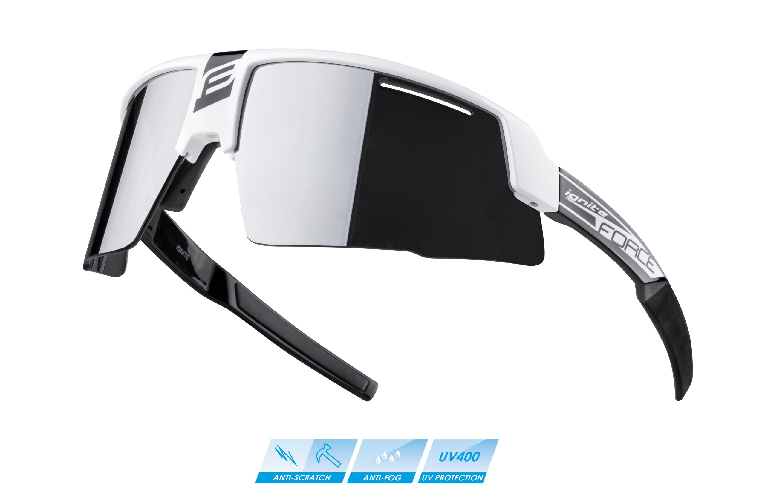 sunglasses FORCE IGNITE,white-black, black lens