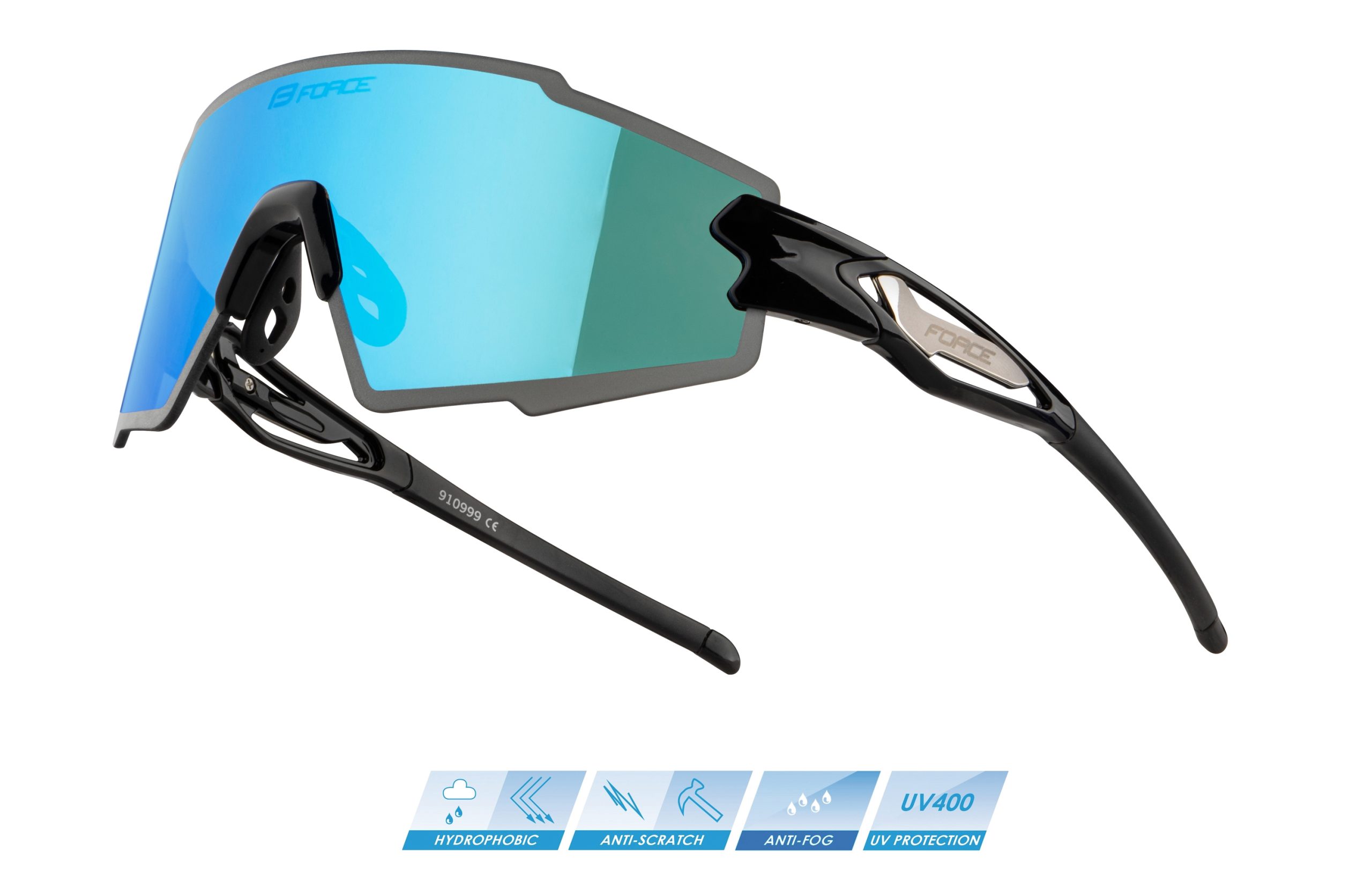 sunglasses FORCE MANTRA black, blue polarized lens