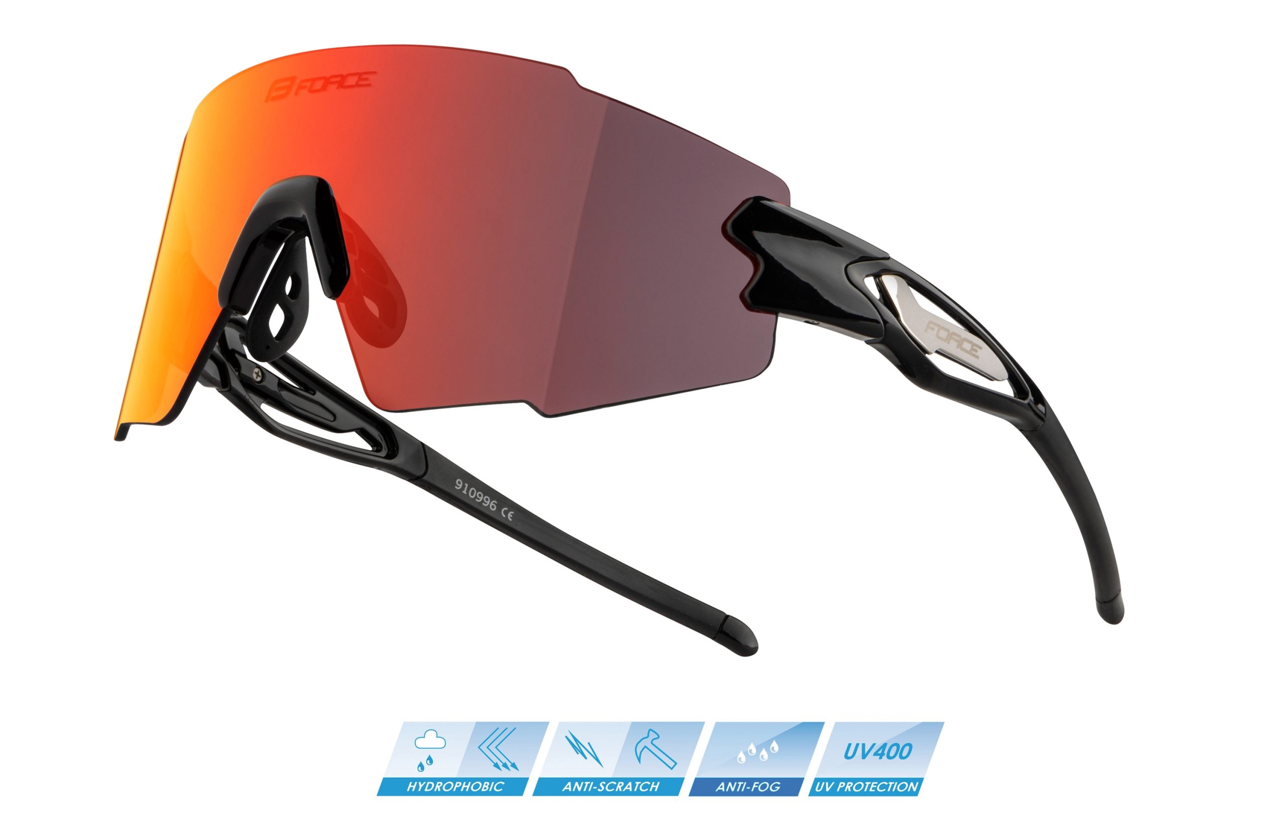 sunglasses FORCE MANTRA black, red mirror lens