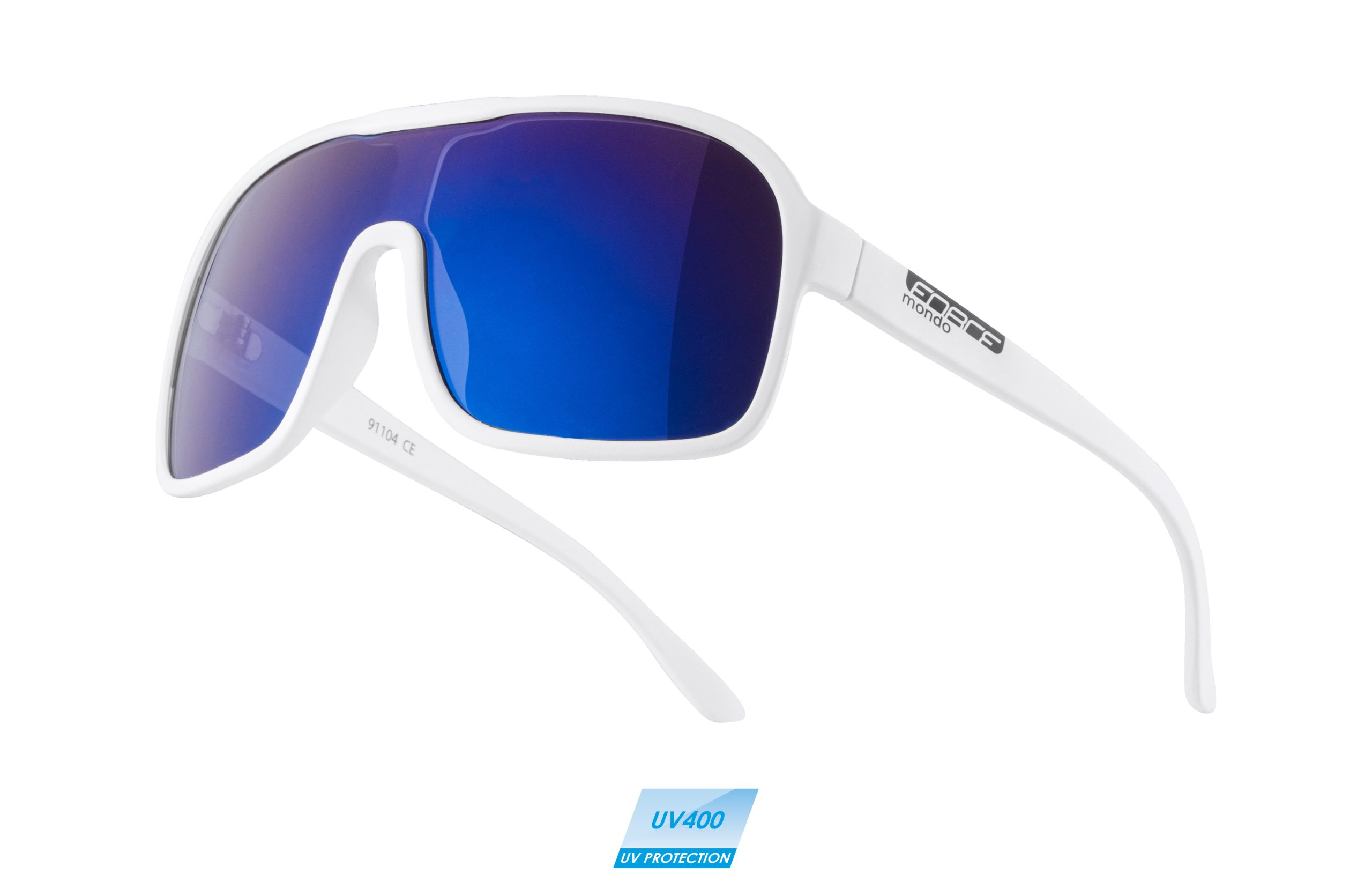 sunglasses FORCE MONDO white matt, blue lens