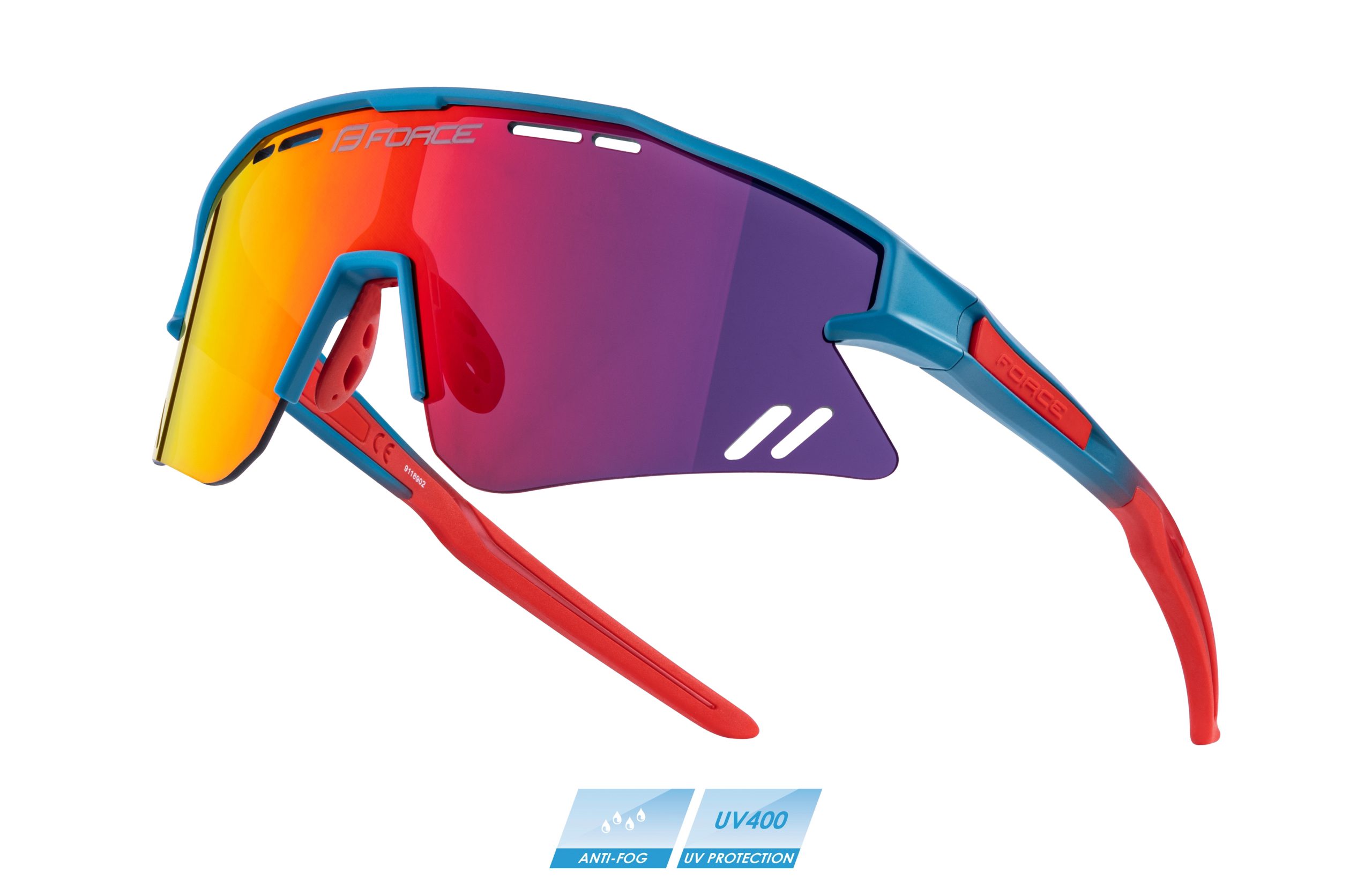 sunglasses FORCE SPECTER blue-red, red mirr. lens