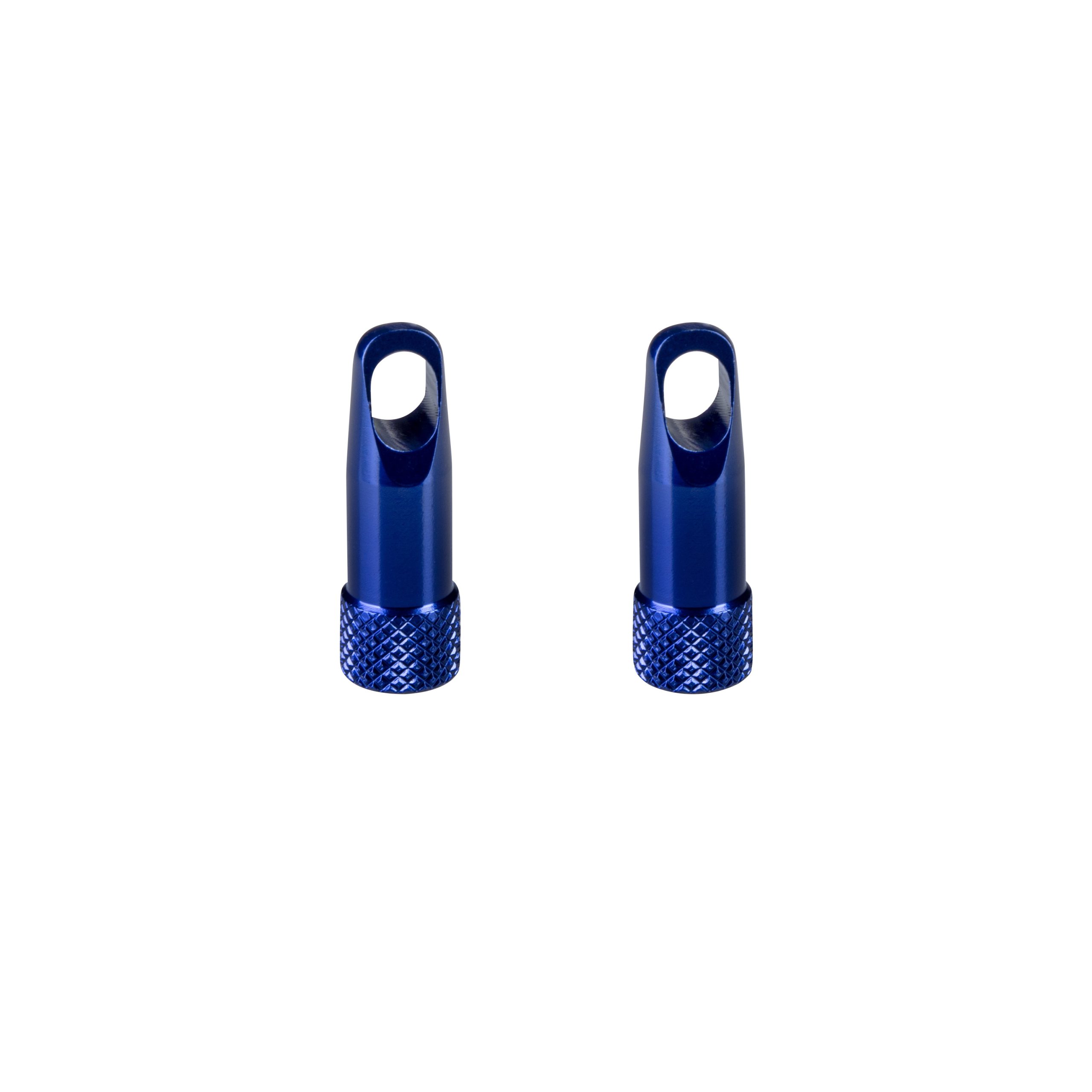 valve caps for PRESTA with tool, alloy, blue