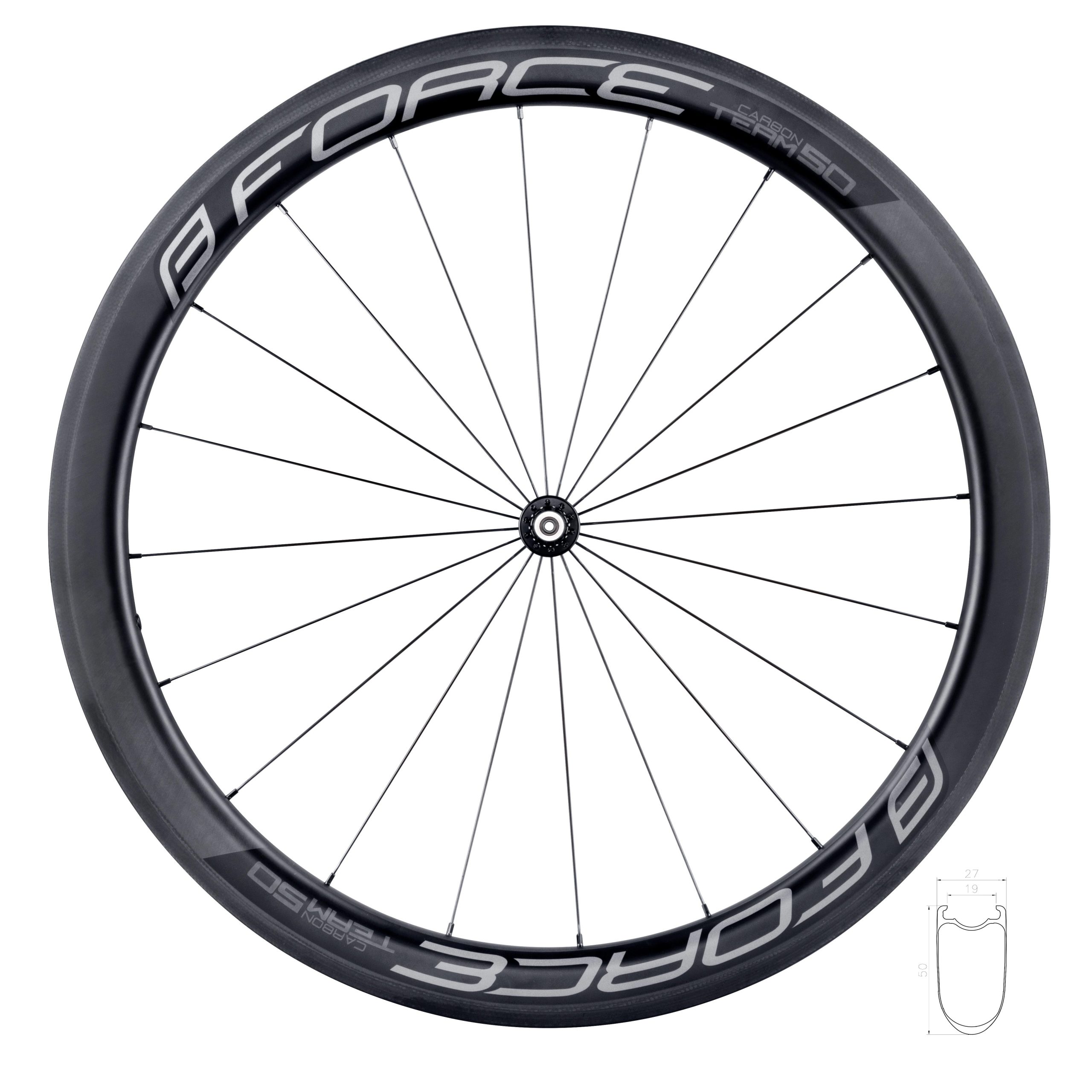 wheel front road FORCE TEAM CARBON 50 clincher