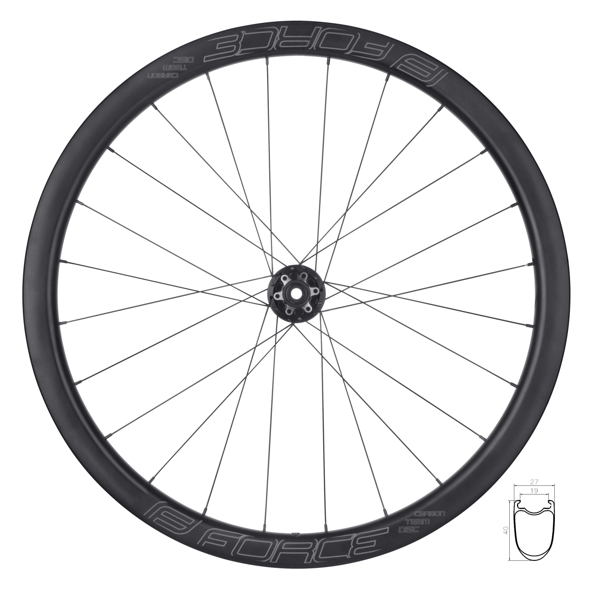 wheel front road FORCE TEAM CARBON DISC 40 clinch.