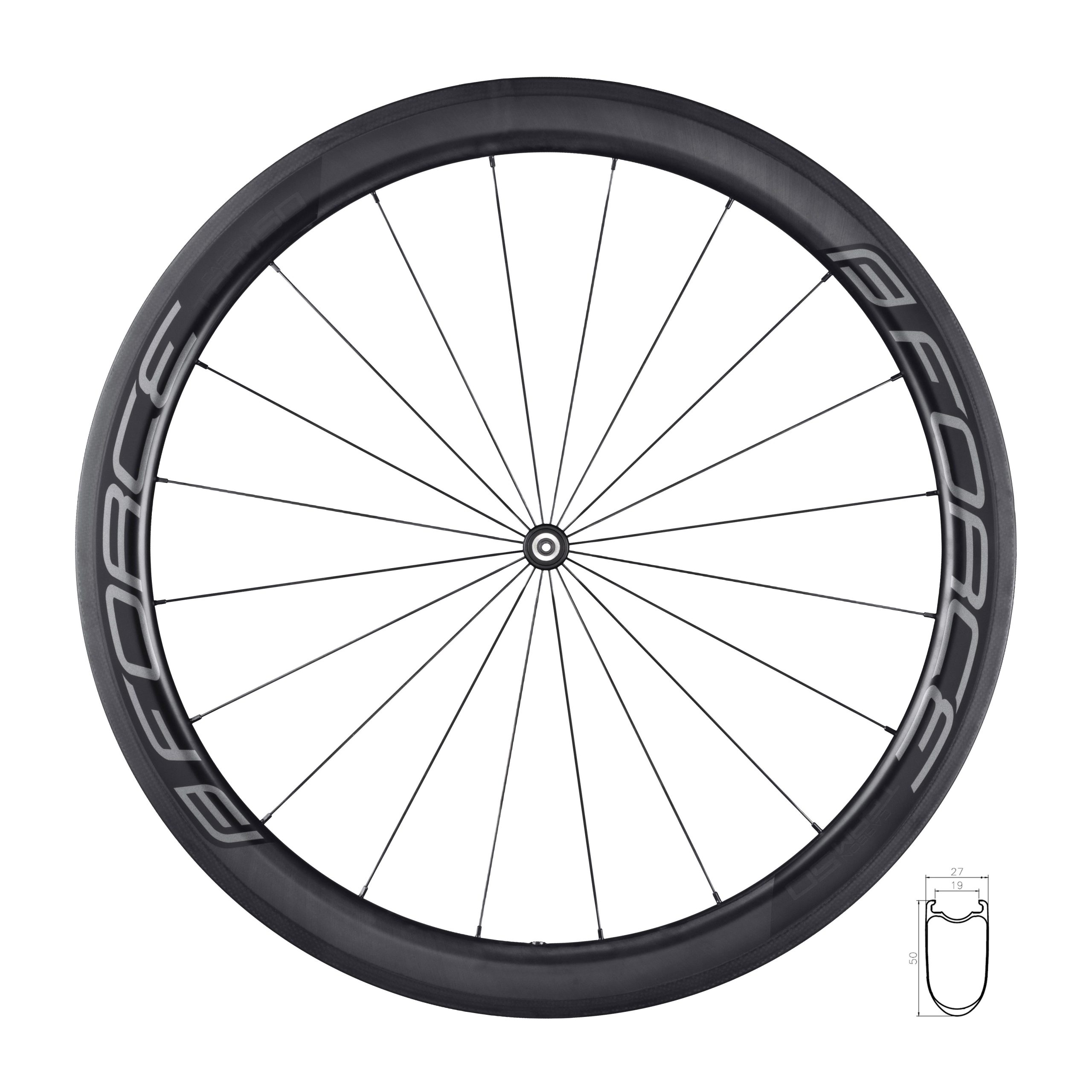 wheel front road FORCE TEAM SP CARBON 50 clincher