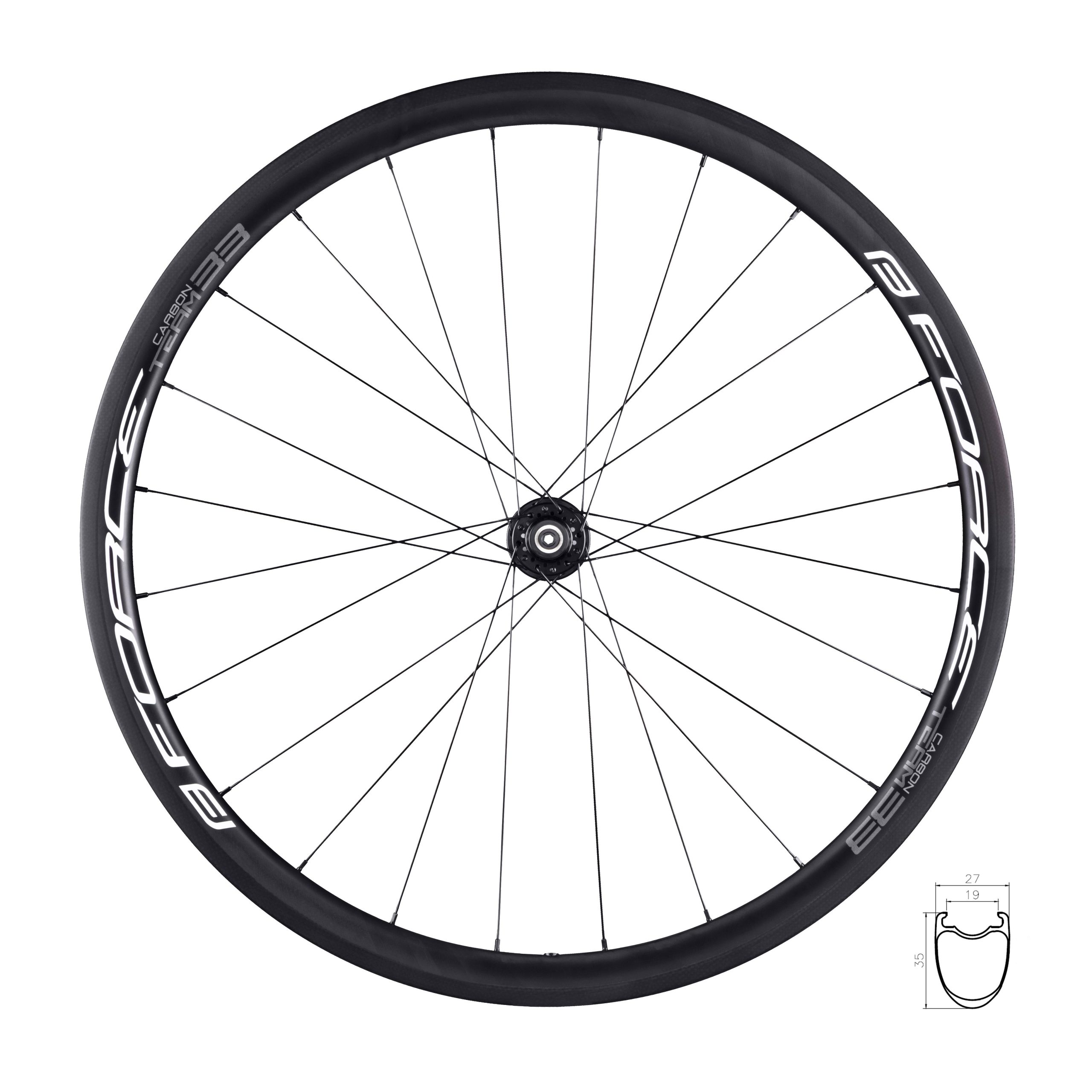 wheel rear road FORCE TEAM CARBON 33 clincher