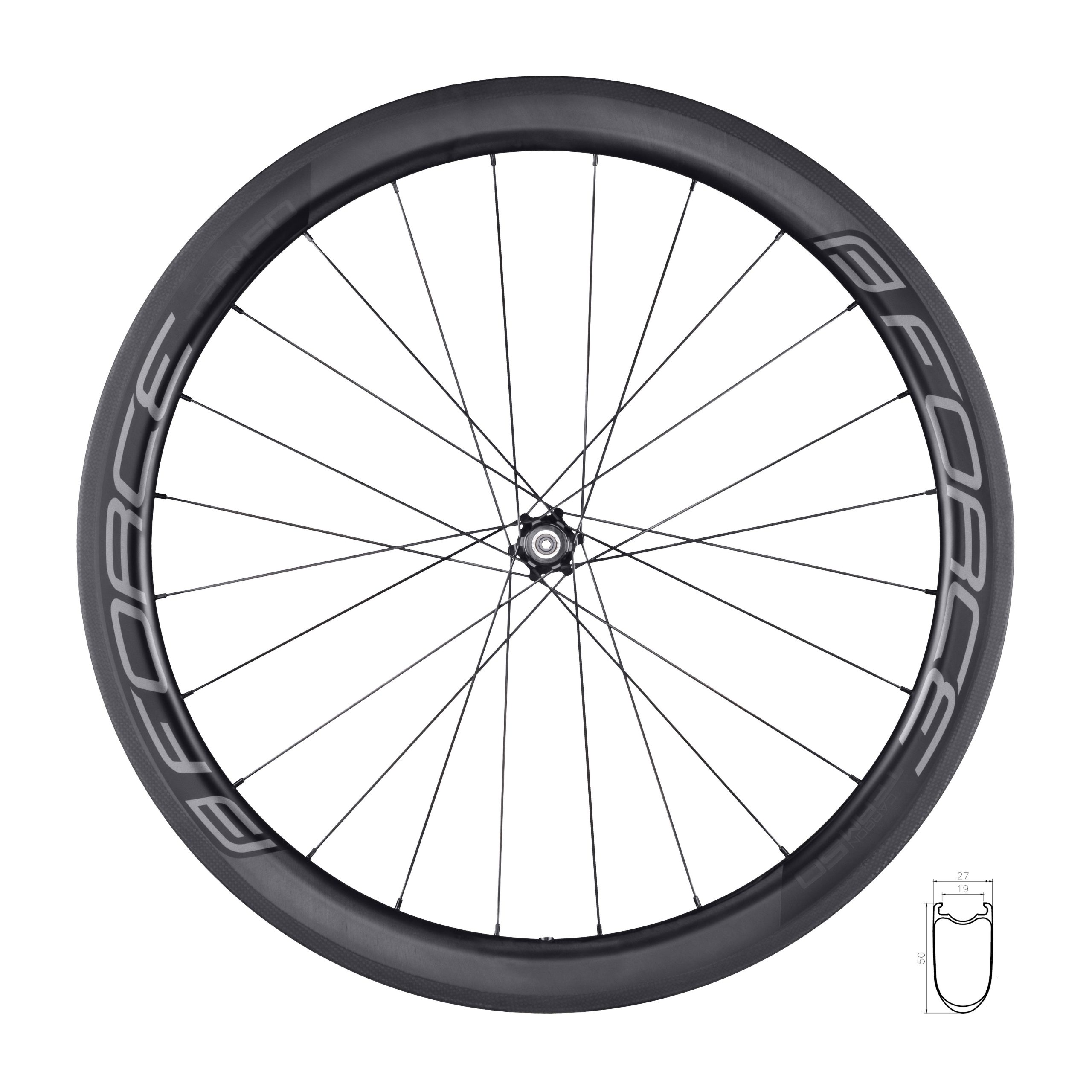 wheel rear road FORCE TEAM SP CARBON 50 clincher